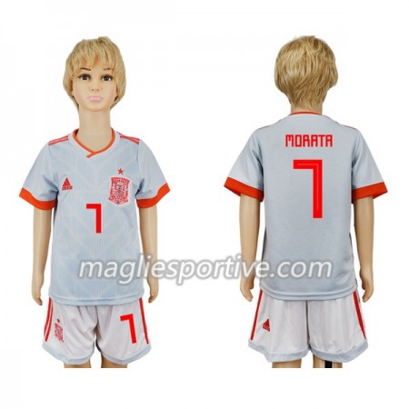 Completo Calcio Spagna Morata 7 Bambino Divisa Trasferta Mondiali 2018